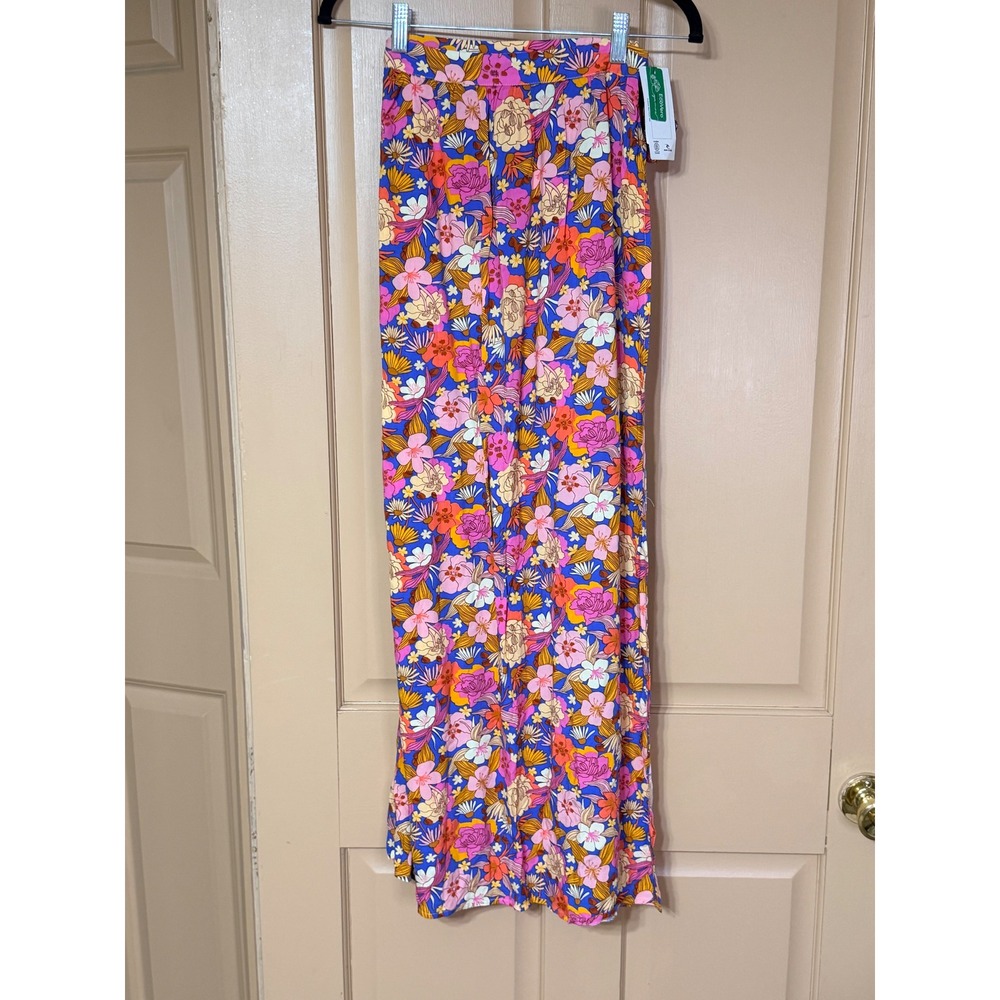 Rip Curl Kamari Maxi Skirt XS Multico Floral Print Wrap Front Side Tie New Tag